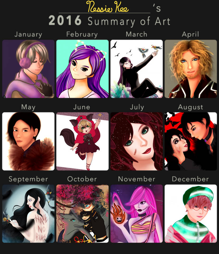 Art Summary 2016 by DrawWithNessie