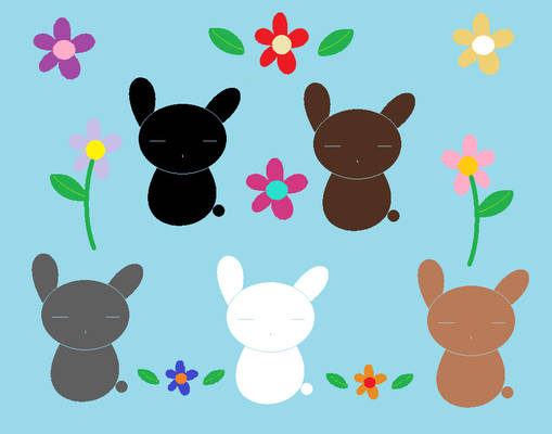 Bunnies and Flowers