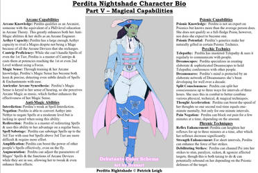 Perdita Nightshade Bio Pt 5 - Magical Capabilities