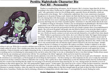 Perdita Nightshade Bio Pt 12 - Personality