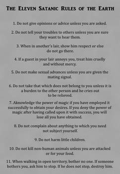 The Eleven Satanic Rules of the Earth