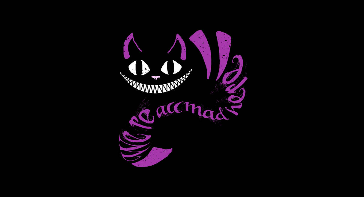 Улыбка Чеширского кота на черном фоне