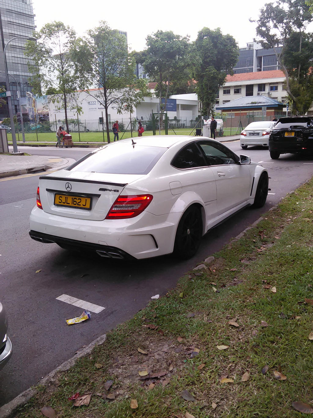 White Mercedes-Benz C63 AMG Black Series Coupe