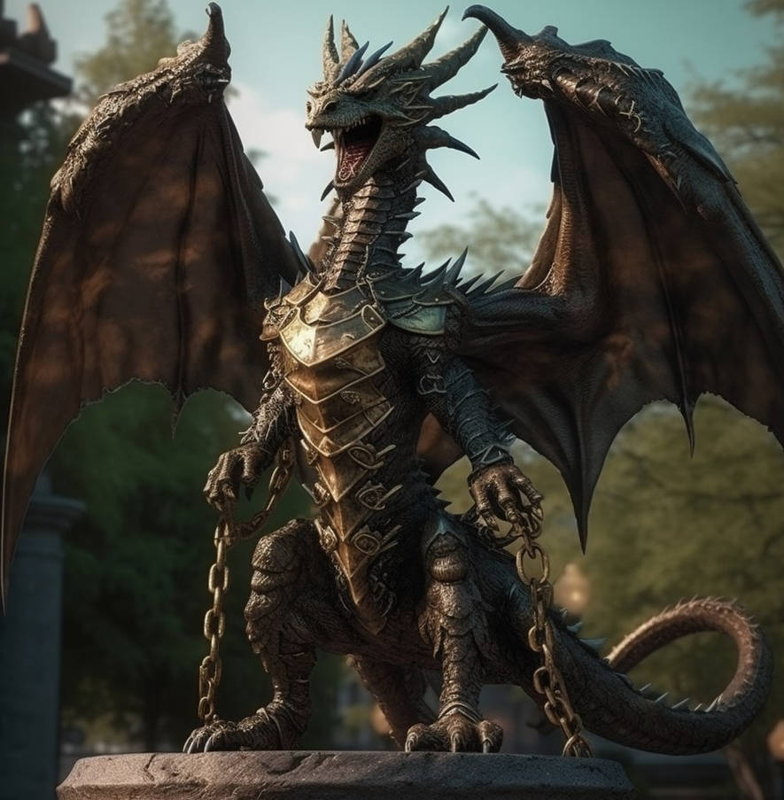 Chained Statue Chained dragon statue 2 by smash1000 on DeviantArt