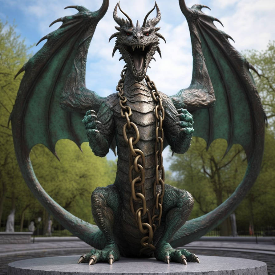 Chained Statue Chained dragon statue 7 by smash1000 on DeviantArt