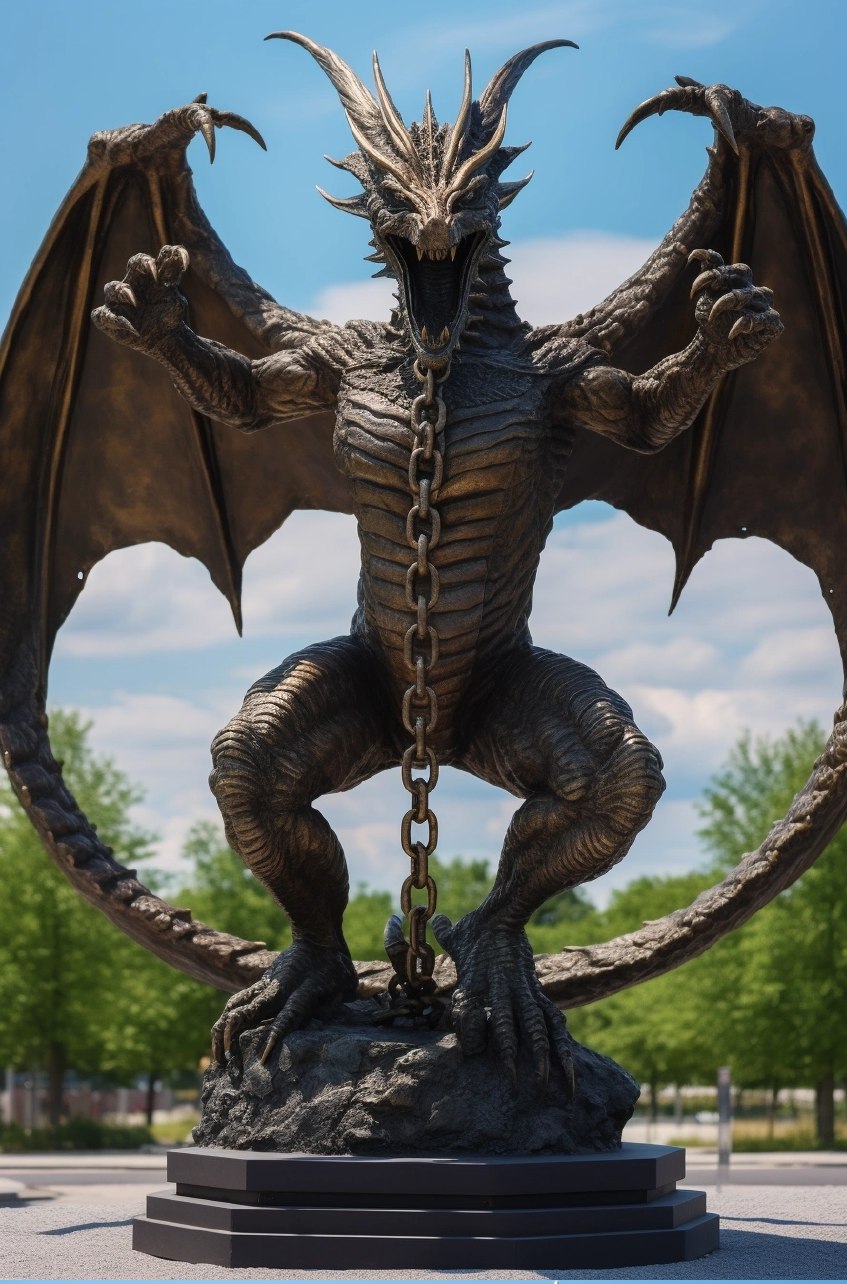 Chained Statue Chained dragon statue 11 by smash1000 on DeviantArt