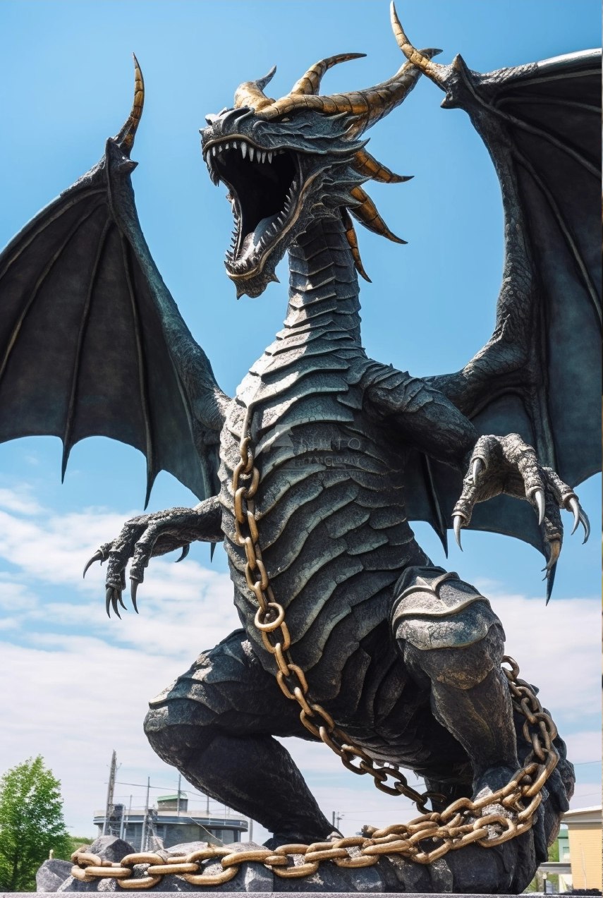 Chained Statue Chained dragon statue 12 by smash1000 on DeviantArt