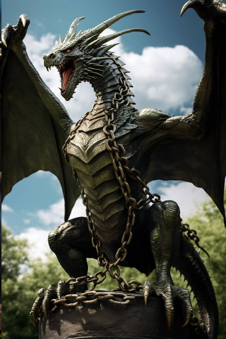 Chained Statue Chained dragon statue 16 by smash1000 on DeviantArt