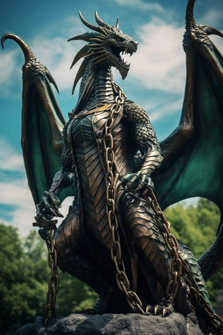 Chained Statue Chained dragon statue 18 by smash1000 on DeviantArt