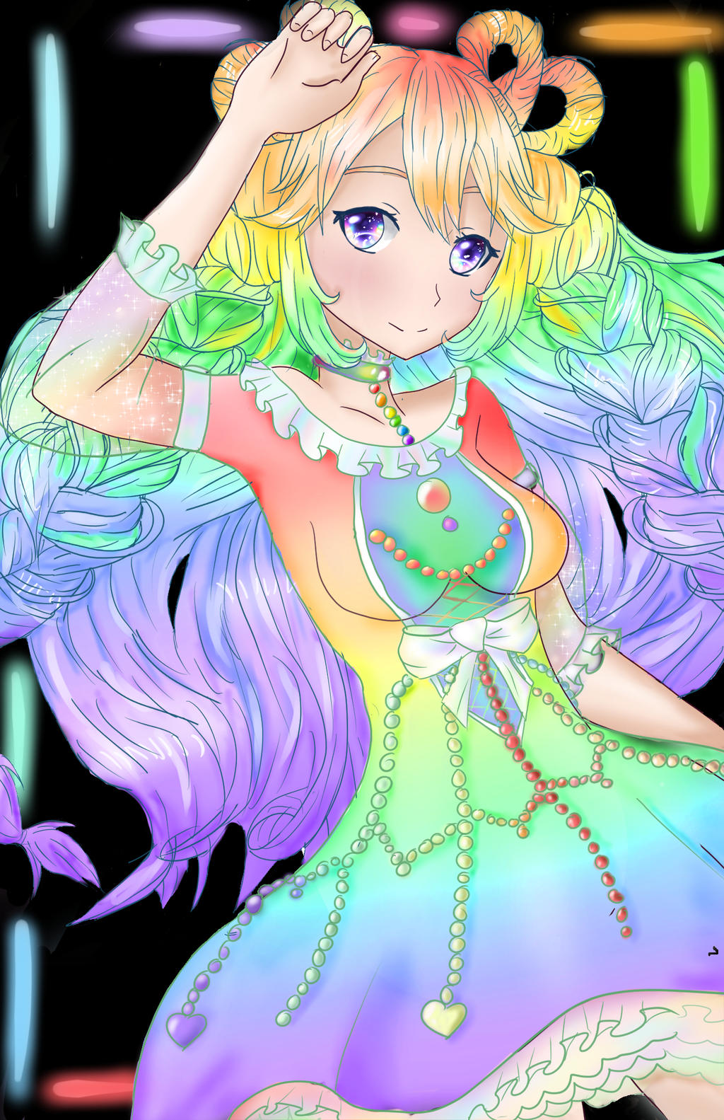 Rainbow Anime Girl by Yougotink on DeviantArt