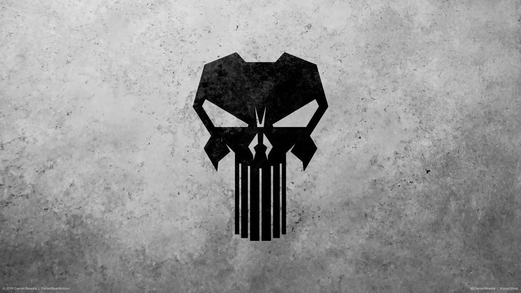 Marvel The Punisher Scary Grungy Skull Logo Digital Art by Enxu