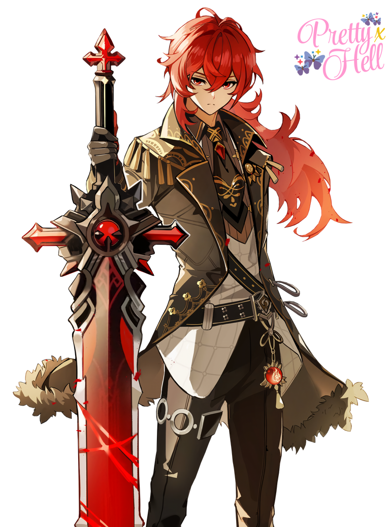 /Diluc - RENDER/ by PrettyxHell on DeviantArt