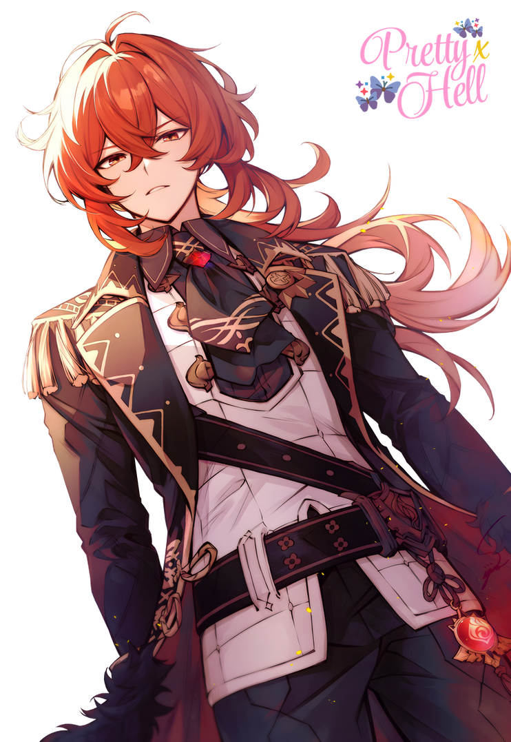 /Diluc - RENDER/ by PrettyxHell on DeviantArt