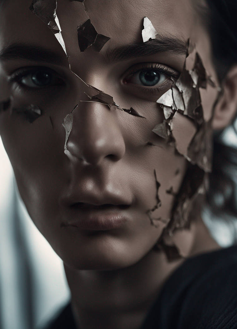 A person with a shattered facial structure by Ai4rtCollector on DeviantArt