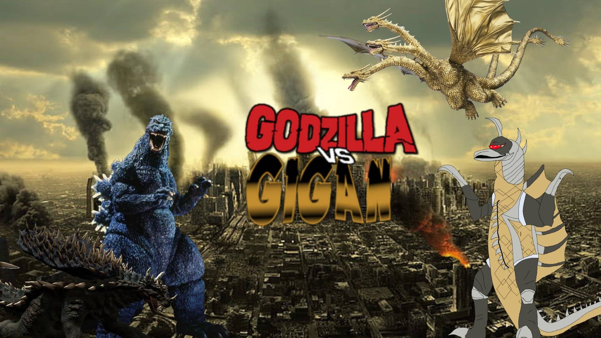 Heisei Godzilla Vs Gigan by scpsea on DeviantArt