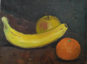 Still life of three fruits