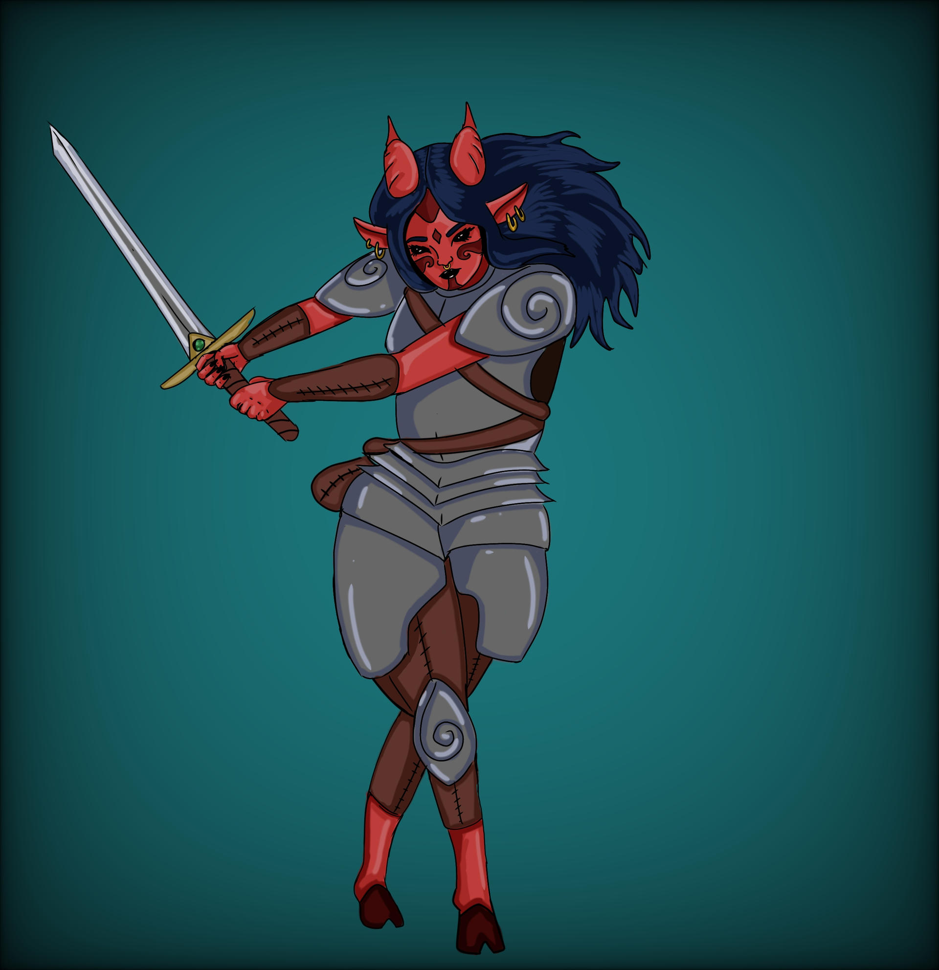 Tiefling Fighter By ThoseTuesdaysThough On DeviantArt tiefling-fighter-by-thosetuesdaysthough-on-deviantart