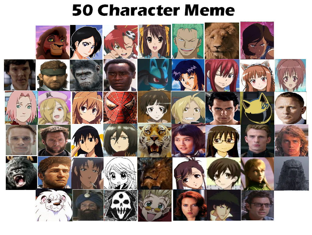 Meme Chacter 50 Character Meme by FlyingLion76 on DeviantArt