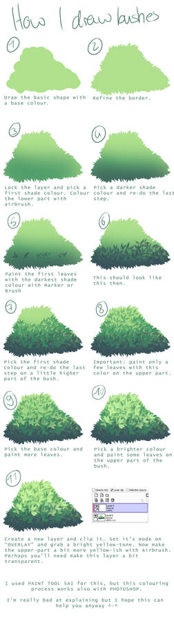 How I draw bushes