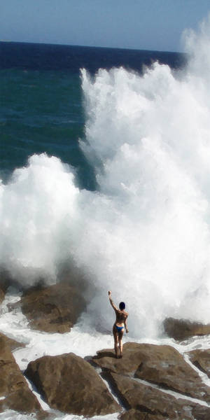 Water Testing her new Powers