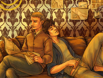 John and Sherlock having tropey naps