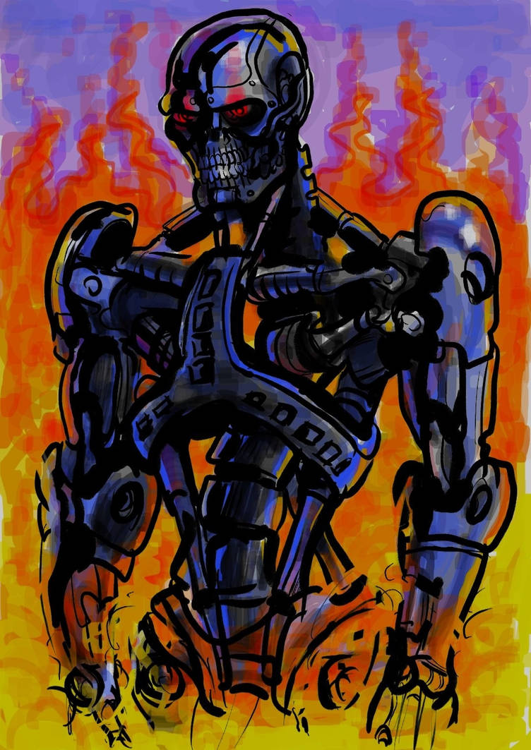 Terminator in fire by Runofors on DeviantArt