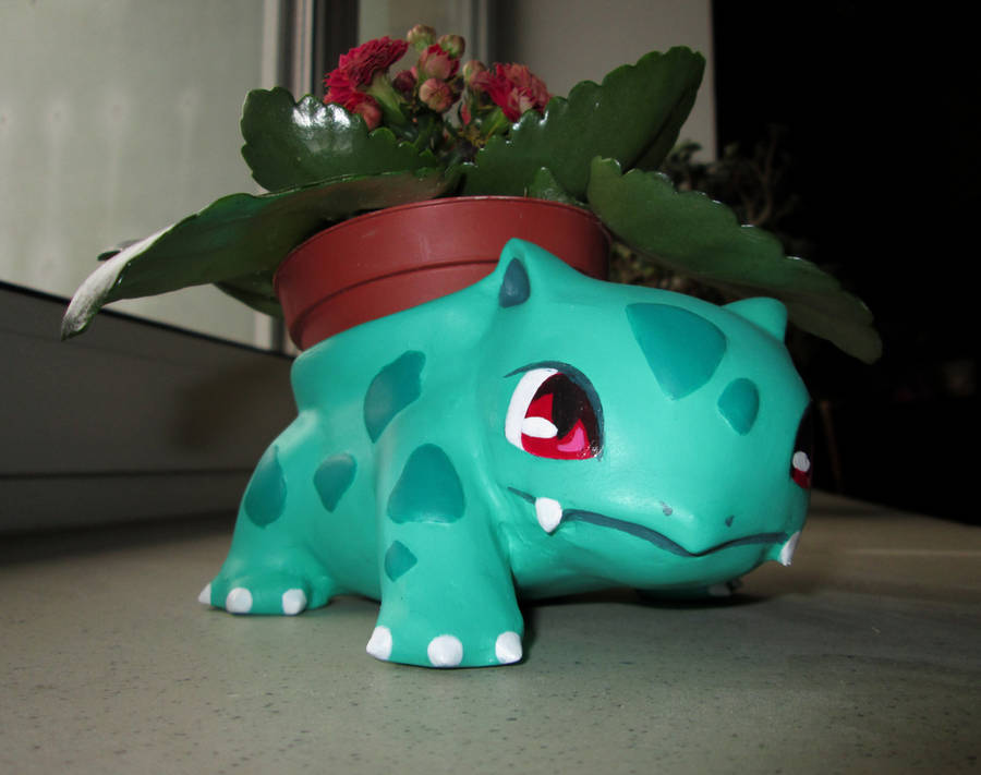 cute ivysaur flower pot by 95n