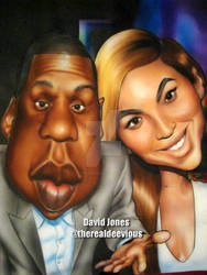 Jay Z and Beyonce Caricature