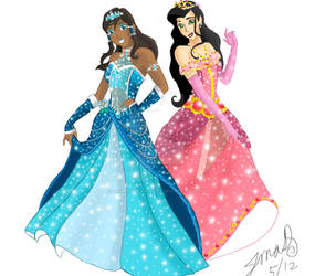 Korra and Asami if they became Disney Princesses