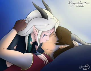 Callum and Rayla kiss scene