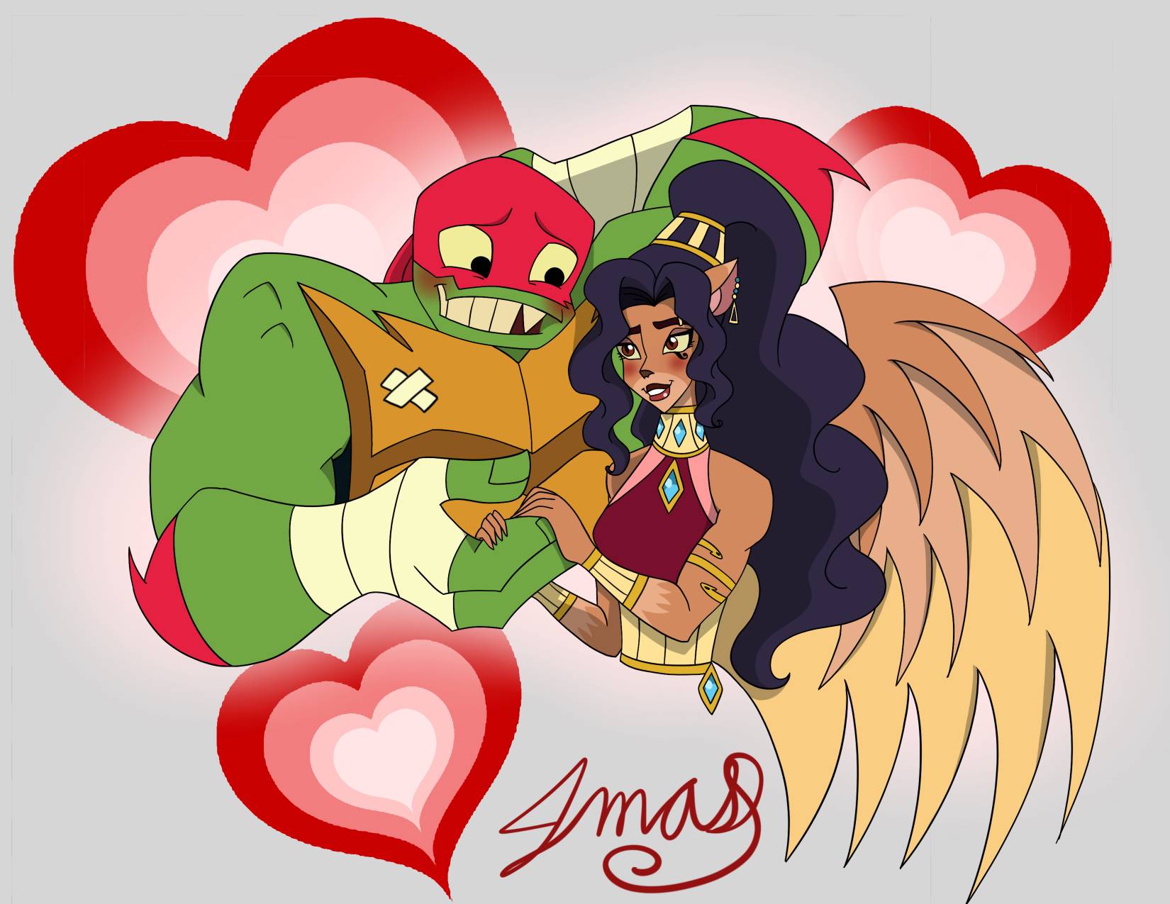 Human Rottman Raphael ROTTMNT, Raphael and Sahara by MaggiesHeartLove on DeviantArt