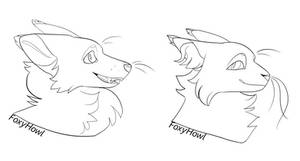 RedFox/Maincoon Free Lineart