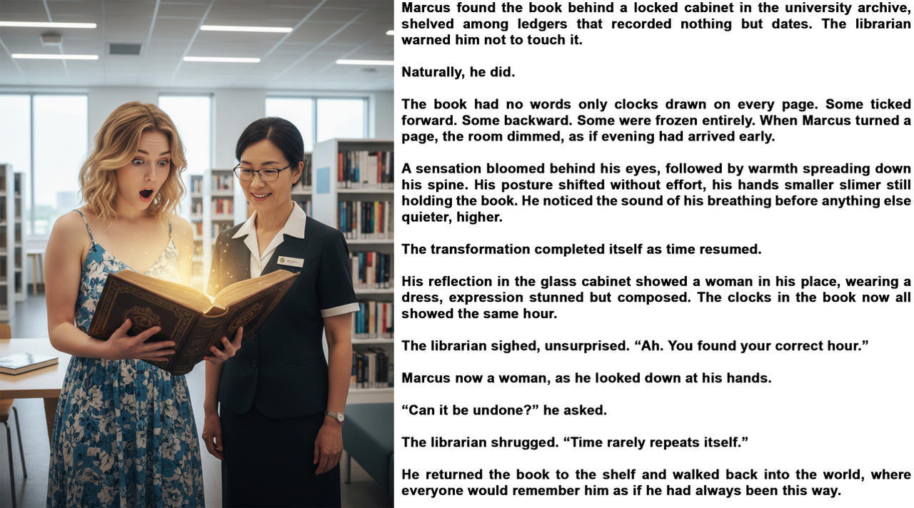 Service Hour Tg Librarian of Hours (The Transformation TG Caption) by SomeGuy006699 on ...