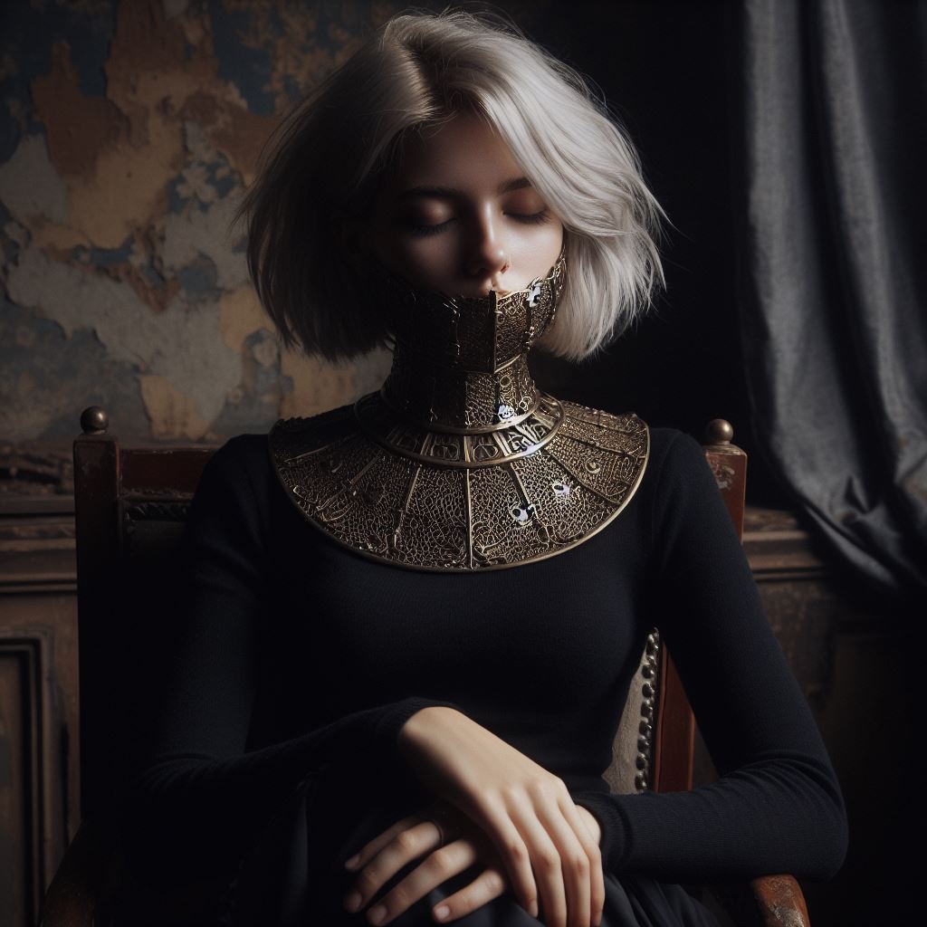 Medieval woman metal gagged by AiBondageGags on DeviantArt