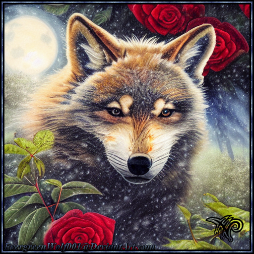The Wolf Of Red Roses 3 by EvergreenWolf001 on DeviantArt