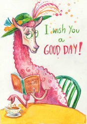 #SummerCardProject2016 - Pink Lama by beidak
