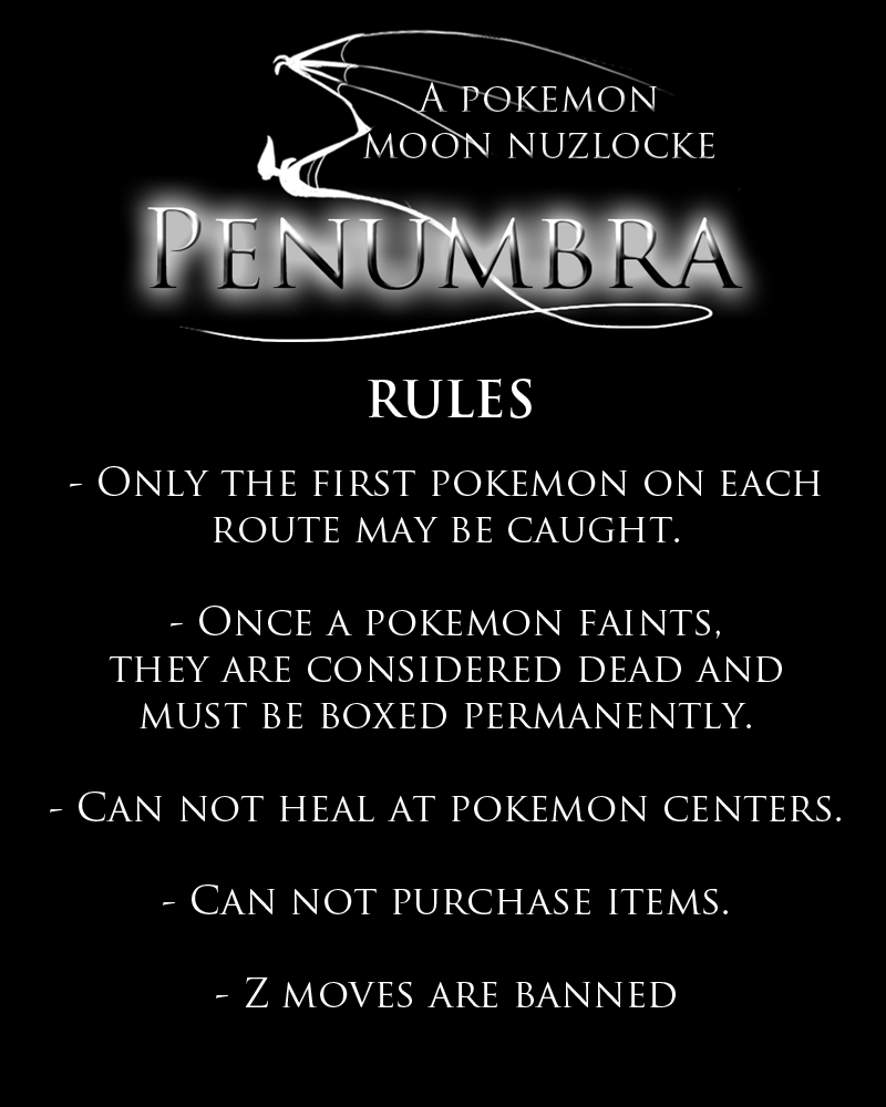 Penumbra Nuzlocke rules