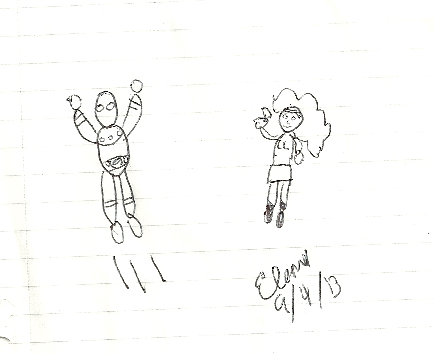Captain Satellite and Shelly Ericson (doodle)