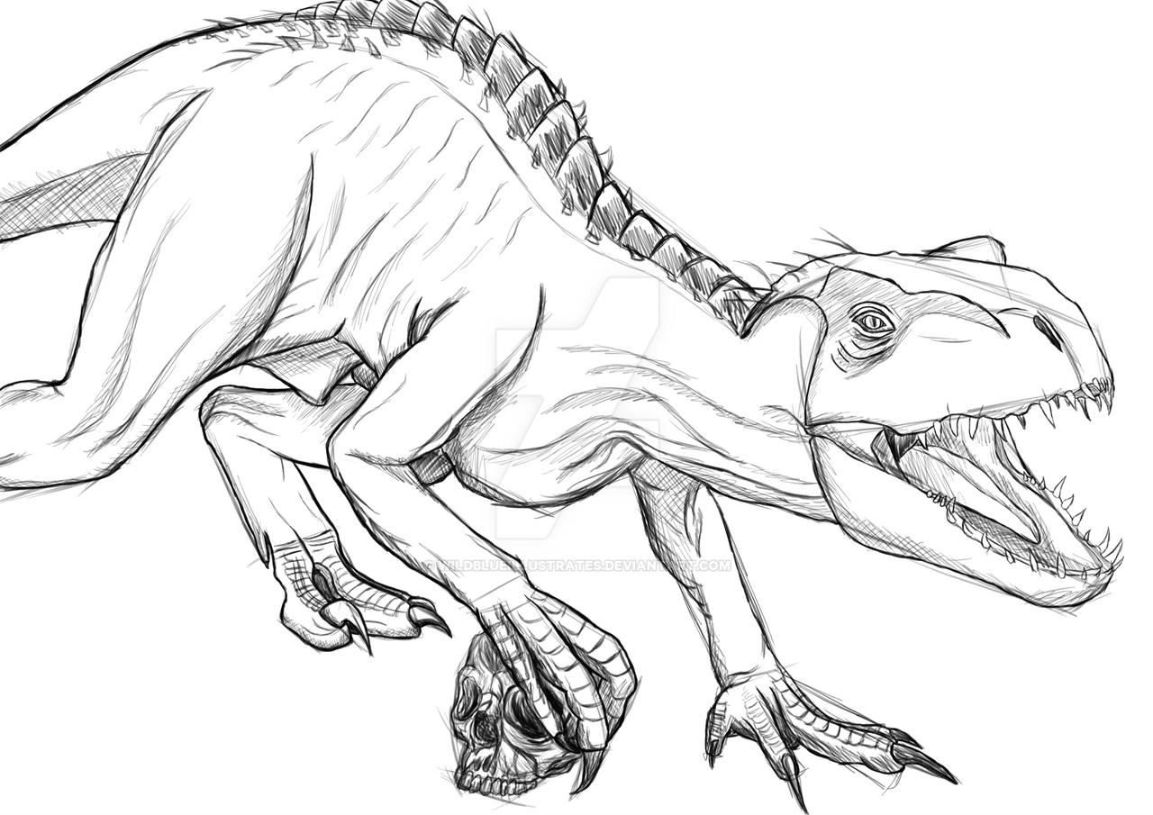 Indoraptor Sketch by WildBlueIllustrates on DeviantArt