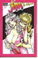Jem and Pizzazz Sketch Cover by Cameron Blakey