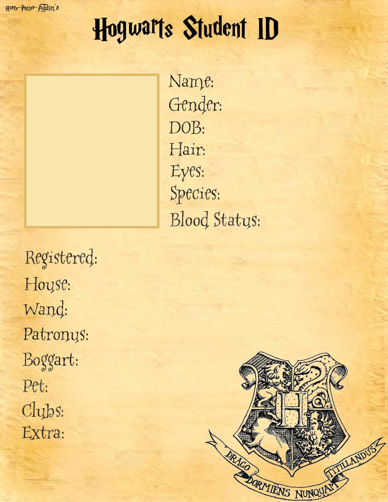 Hogwarts Student Application Sheet By CelesteMoon101 On DeviantArt