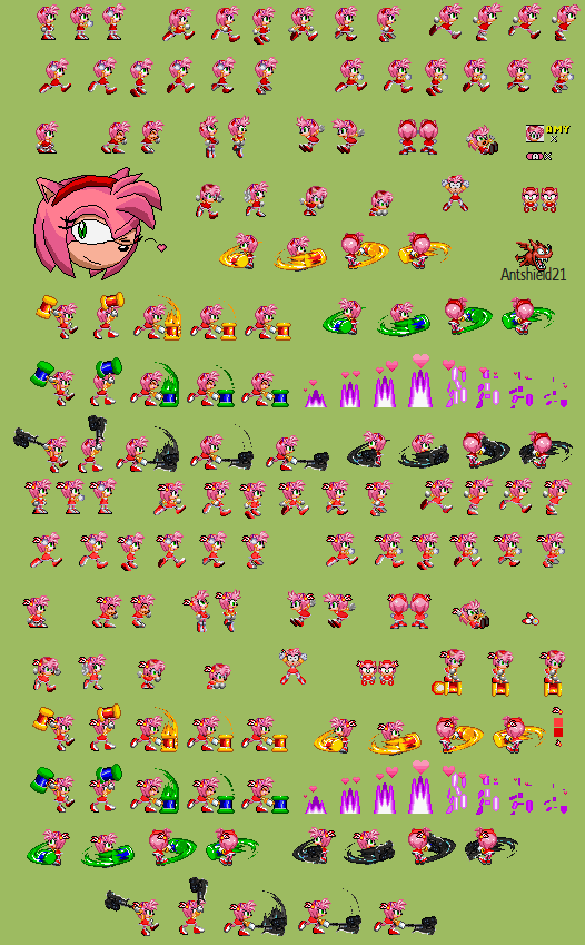 Amy Sprite Sheet by ZMK30 on DeviantArt