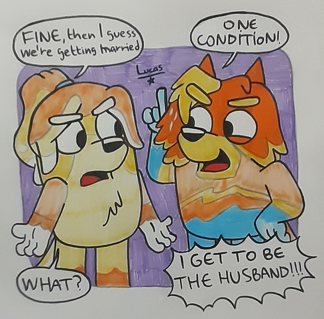 Frisky Bluey: Rad and Frisky as Mindy and Josh (The Sign) by l21fanarts on ...