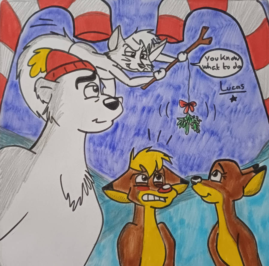 Rudolph, the red nosed reindeer: mistletoe kiss by l21fanarts on DeviantArt