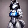 Grey female wolf