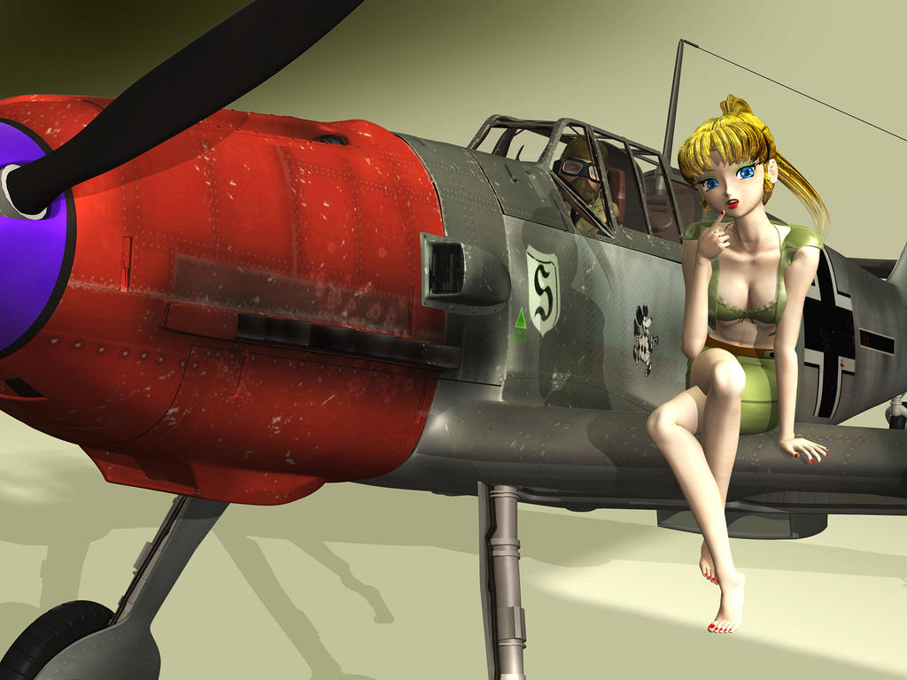 WWII Pin-Up-ish Wallpaper by Pumo-Torbernite