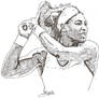 Serena Williams drawing tennis