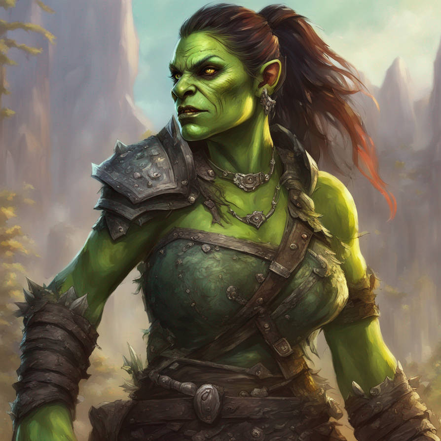Green Skinned Orc Female2