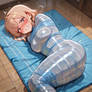 Wrapped in towels then plastic wrap