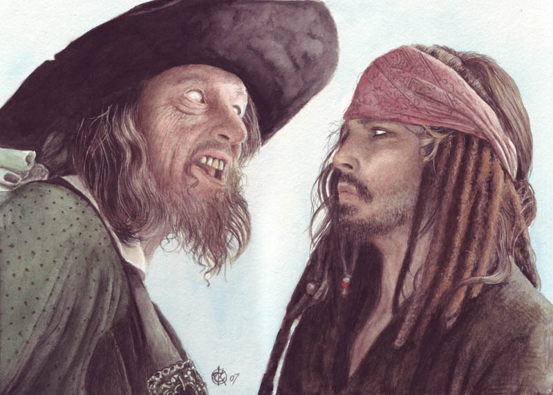 Captain Barbossa + Jack